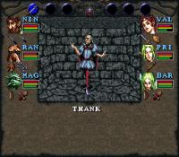 game:wizardry_vi:_bane_of_the_cosmic_forge_(snes) screenshot thank // 256x224 // 25.8KB