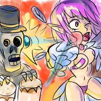 artist:leilei game:fantastic_pinball_kyuutenkai harpycry skeleton // 704x704 // 146.7KB