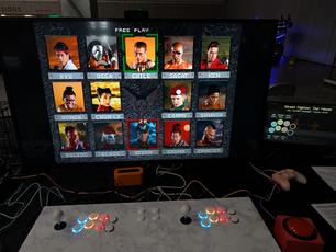 Street Fighter: The Movie, the arcade game, demonstrating the complete setup.