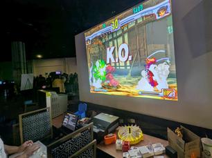 Street Fighter III: 3rd Strike for the PlayStation 2, running the Karate Tournament ruleset. See the aside below for more information.